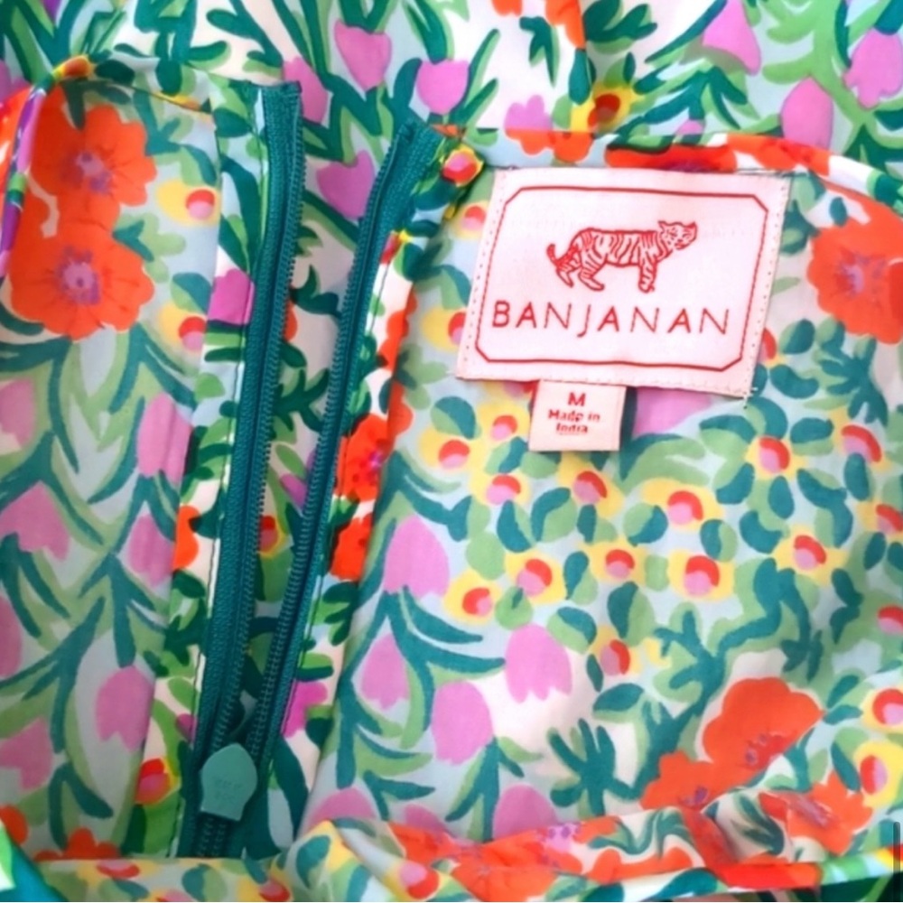 Banjanan Garden Poppy Combo Long Sleeve Maxi Dress M - Picture 3 of 11